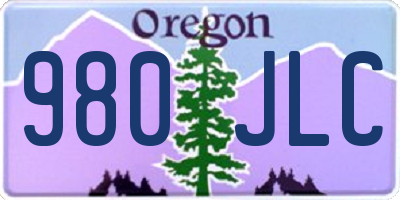 OR license plate 980JLC