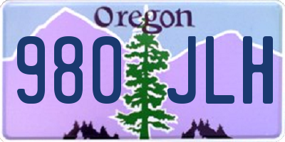 OR license plate 980JLH