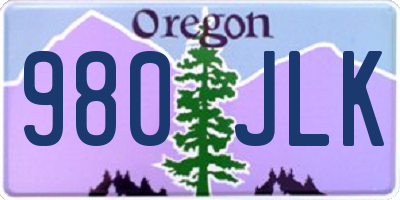 OR license plate 980JLK