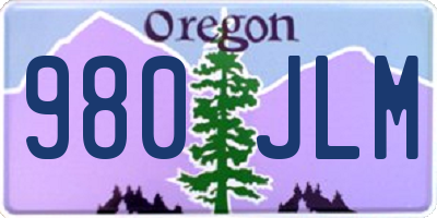 OR license plate 980JLM
