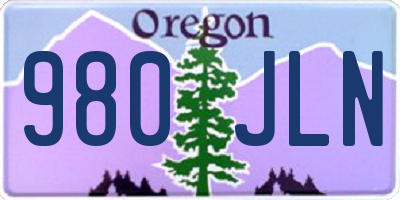 OR license plate 980JLN