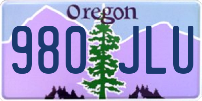 OR license plate 980JLU