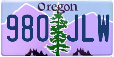 OR license plate 980JLW