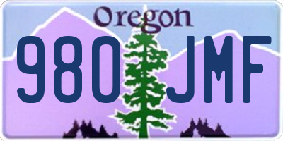 OR license plate 980JMF