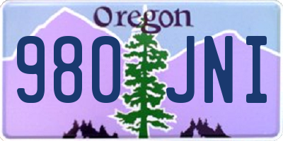 OR license plate 980JNI