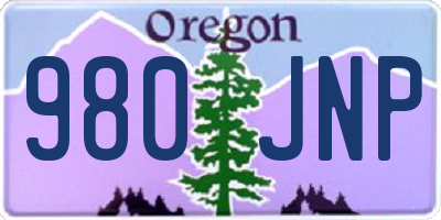 OR license plate 980JNP