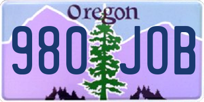 OR license plate 980JOB