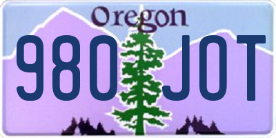 OR license plate 980JOT