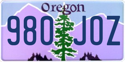 OR license plate 980JOZ
