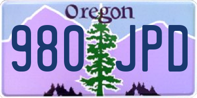 OR license plate 980JPD