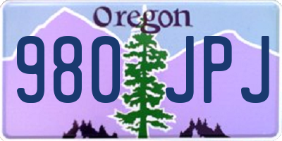 OR license plate 980JPJ