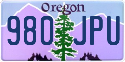 OR license plate 980JPU