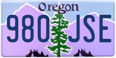 OR license plate 980JSE