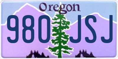 OR license plate 980JSJ