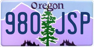 OR license plate 980JSP