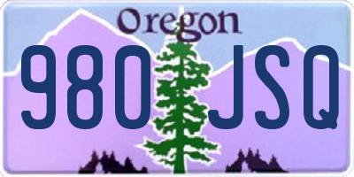 OR license plate 980JSQ