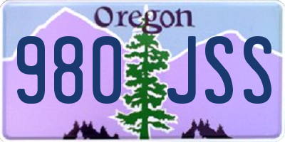 OR license plate 980JSS