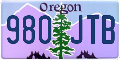 OR license plate 980JTB