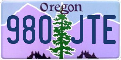 OR license plate 980JTE