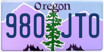 OR license plate 980JTO