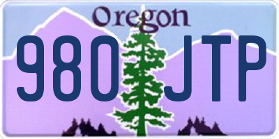 OR license plate 980JTP