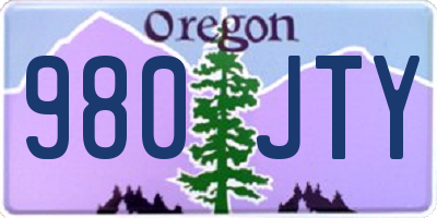 OR license plate 980JTY