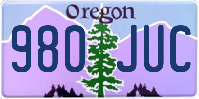 OR license plate 980JUC