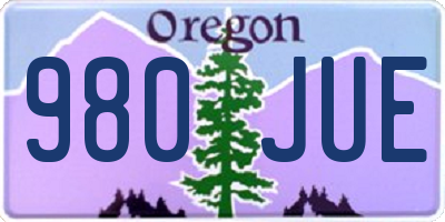 OR license plate 980JUE