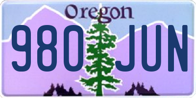 OR license plate 980JUN