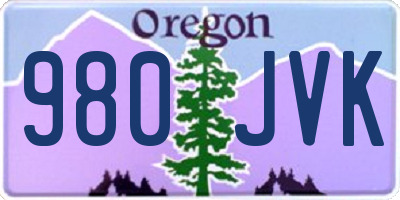 OR license plate 980JVK