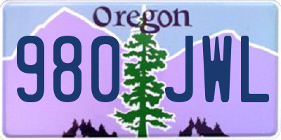 OR license plate 980JWL