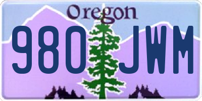 OR license plate 980JWM