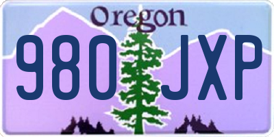 OR license plate 980JXP