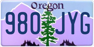 OR license plate 980JYG