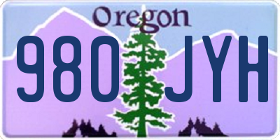 OR license plate 980JYH