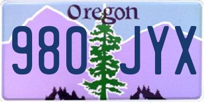 OR license plate 980JYX