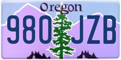 OR license plate 980JZB