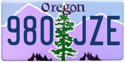 OR license plate 980JZE