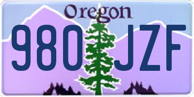 OR license plate 980JZF