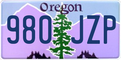 OR license plate 980JZP