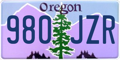 OR license plate 980JZR