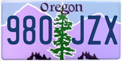 OR license plate 980JZX