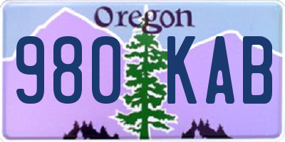 OR license plate 980KAB
