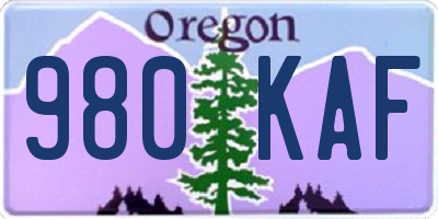 OR license plate 980KAF