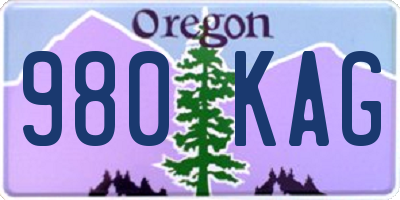 OR license plate 980KAG