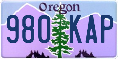 OR license plate 980KAP