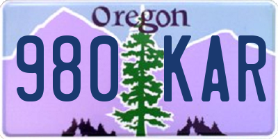 OR license plate 980KAR