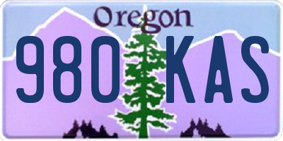 OR license plate 980KAS