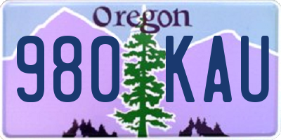 OR license plate 980KAU