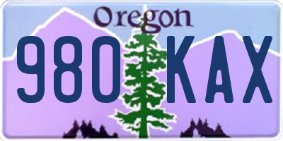 OR license plate 980KAX